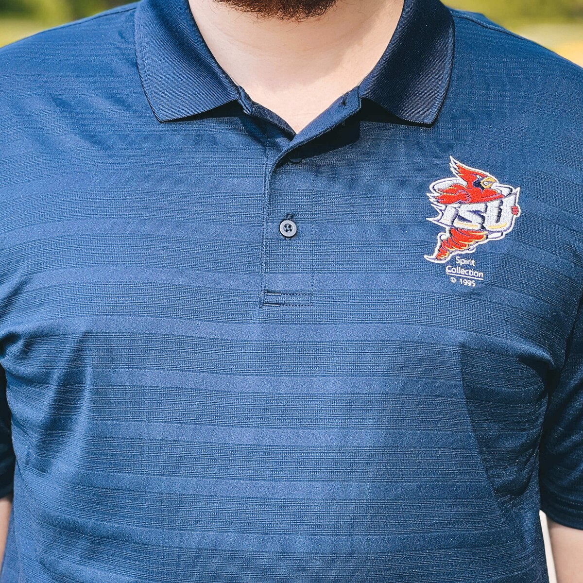 Champion® Punching Cy Navy Tonal Striped Polo